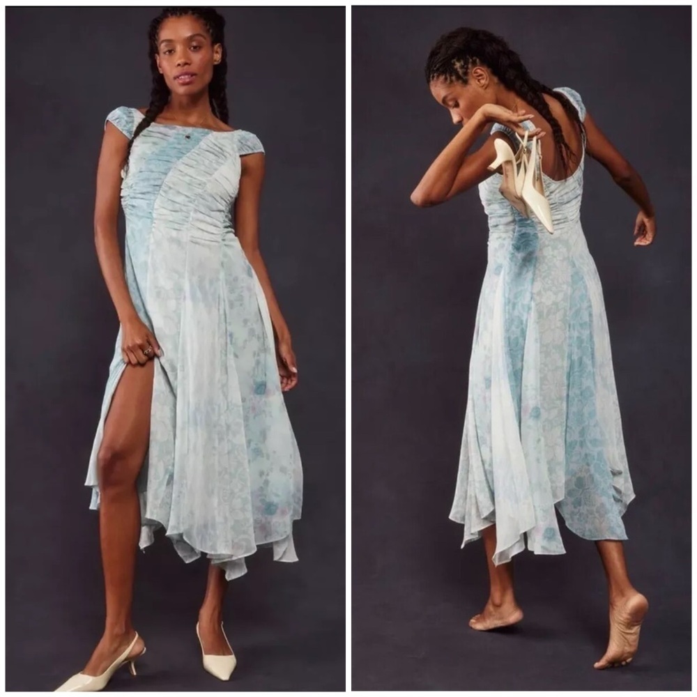 Free People Heart To Heart Midi Dress in Blue